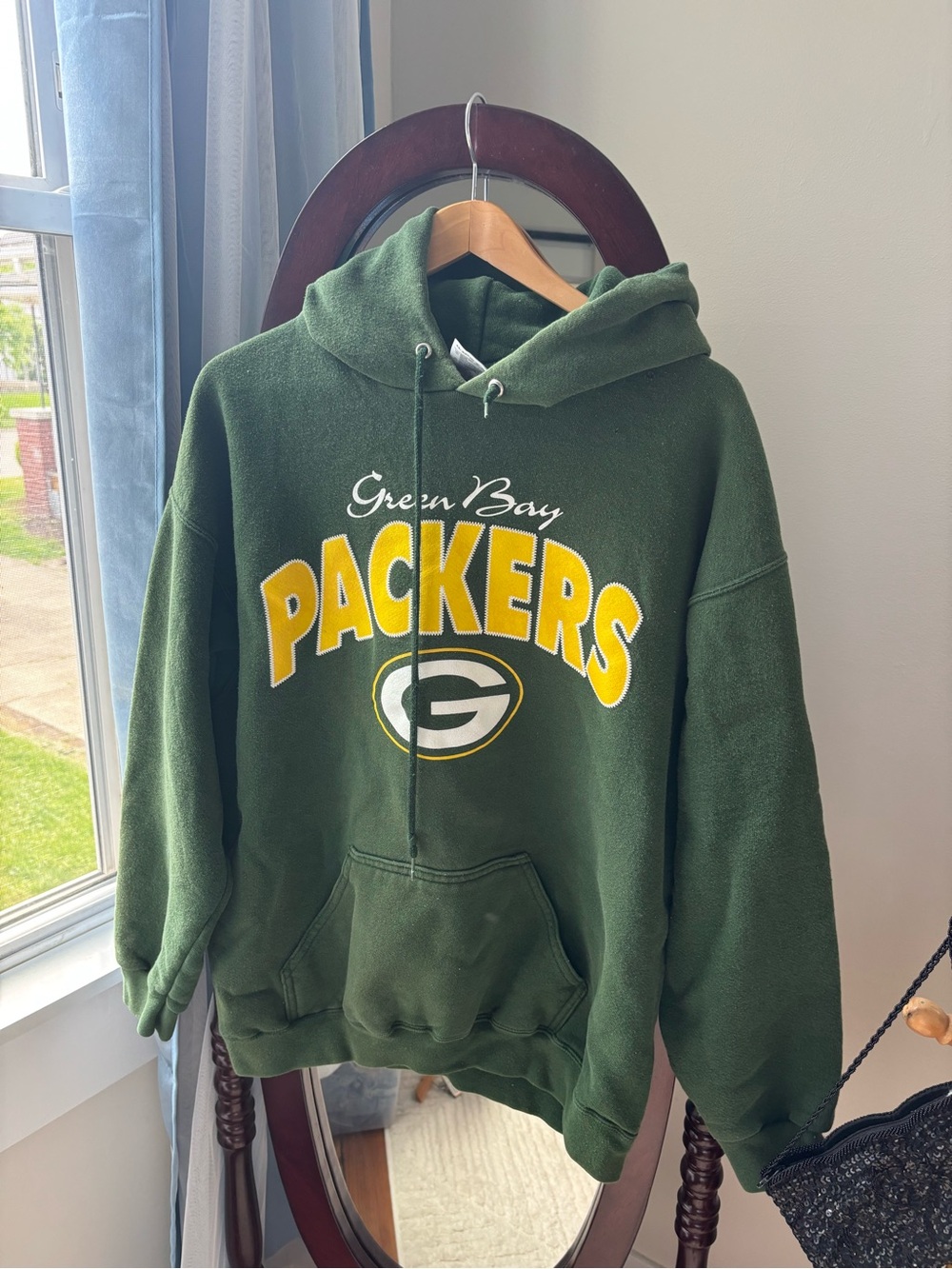 Vintage Green Bay Packers Green Logo Hoodie